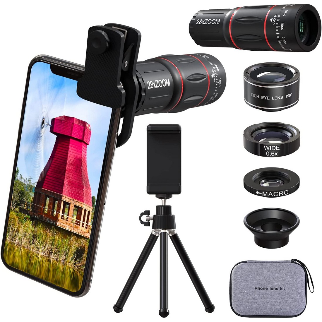 楽天市場】スマホ用カメラレンズ 28倍望遠レンズ 198°魚眼レンズ 0.6倍