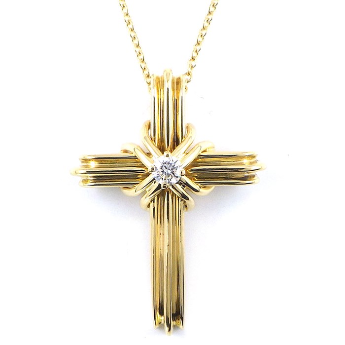 TIFFANY ティファニー シグネチャー クロスネックレス SV925 K18