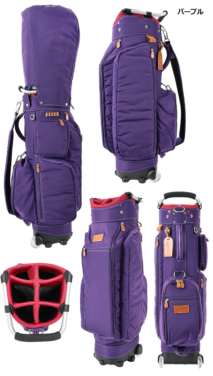 楽天市場】OOWLS キャスター付きキャディバッグ 9.5型 レッド パープル