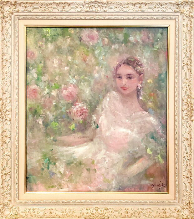 楽天市場】絵画 「抱擁」 油彩画 油絵 原画 人物画 F10 女神 薔薇