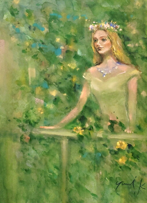 楽天市場】絵画 原画 「Freya 〜 美と豊穣の女神」 水彩/パステル F4