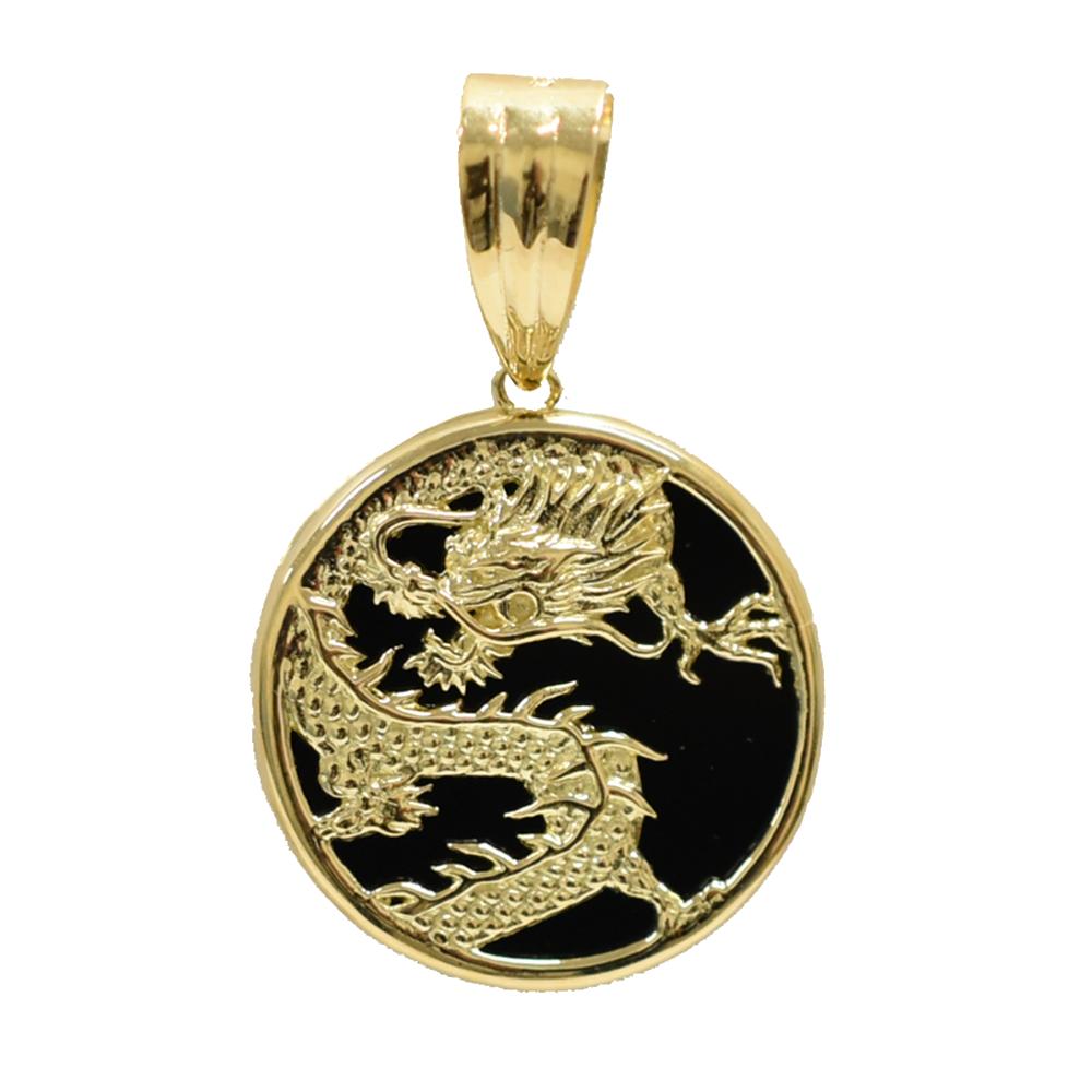 楽天市場】【送料無料】K18 18金 オニキス 龍 ドラゴン ペンダント