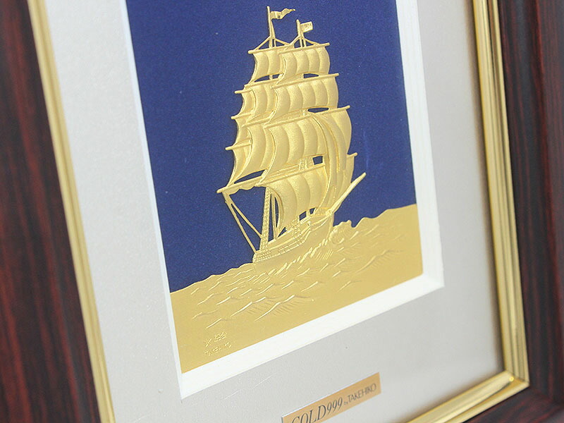 楽天市場】武比古（TAKEHIKO） 純金レリーフ 伝統工芸品 帆船 1号 24金