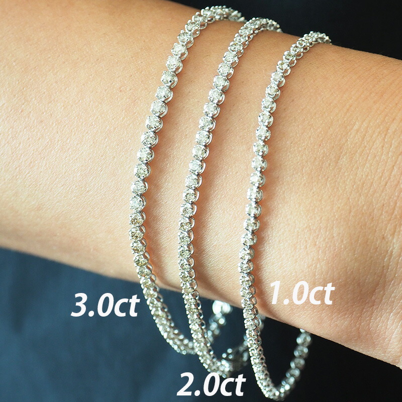 楽天市場】【楽天1位】ダイヤ テニスブレスレット 1.0ct 18金