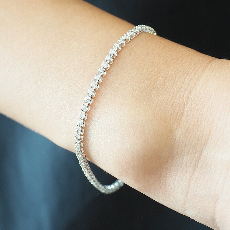 楽天市場】18金 ダイヤモンド 2.00ct テニスブレスレット K18WG K18YG