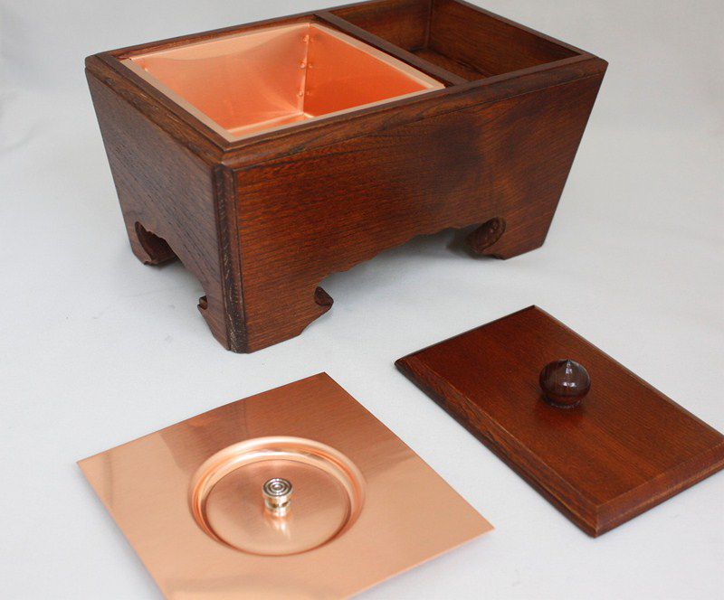 楽天市場】木製角香炉 5寸 オトシ蓋付 栓(2521-0500) : 仏壇・位牌の