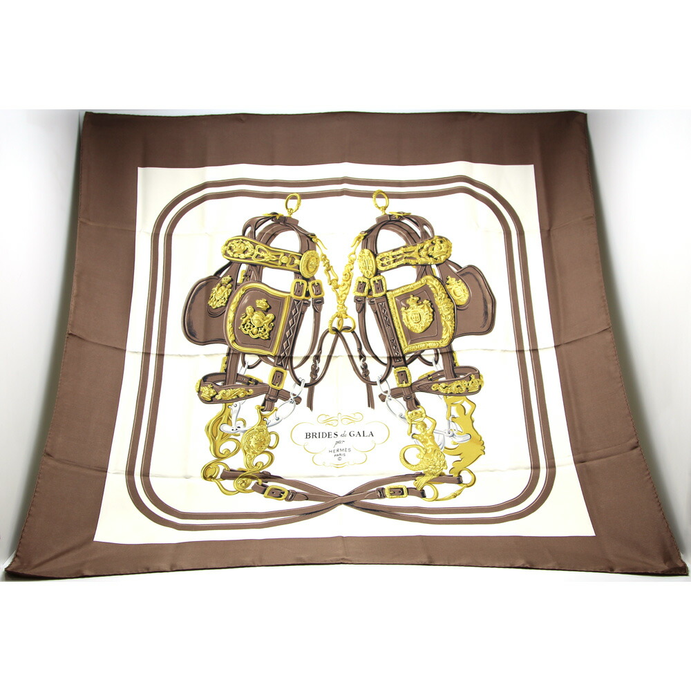 楽天市場】【楠本質店/元住吉】エルメス スカーフ カレ90「BRIDES de