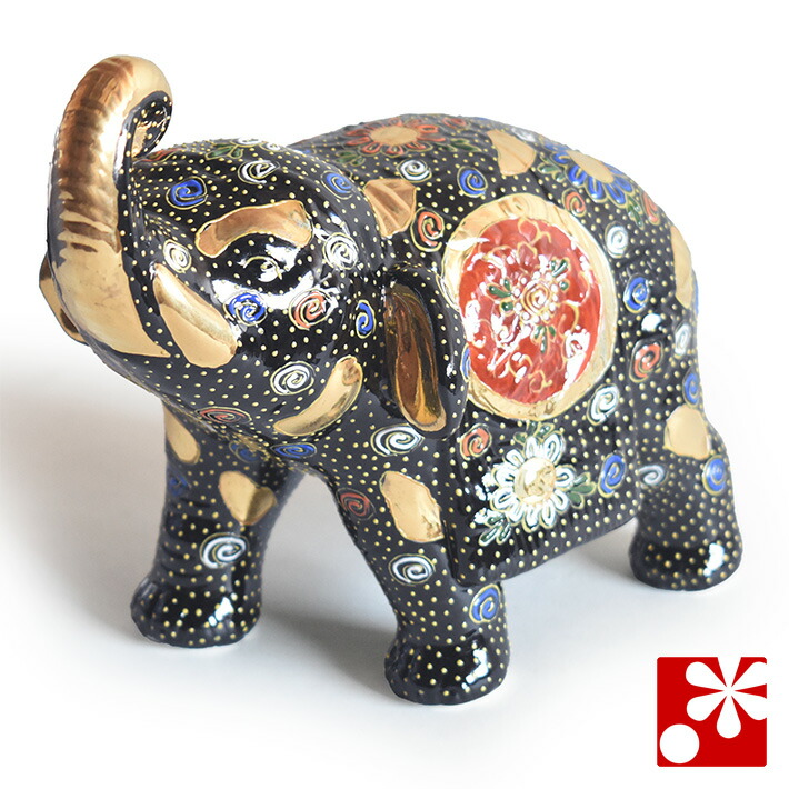 楽天市場】九谷焼 凸盛コレクション 象 黒盛置物 縁起 限定品 : 九谷焼