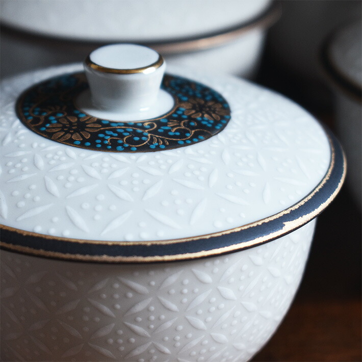 楽天市場】九谷焼 蓋付 湯呑み 5客 セット 白七宝（プレゼント ギフト