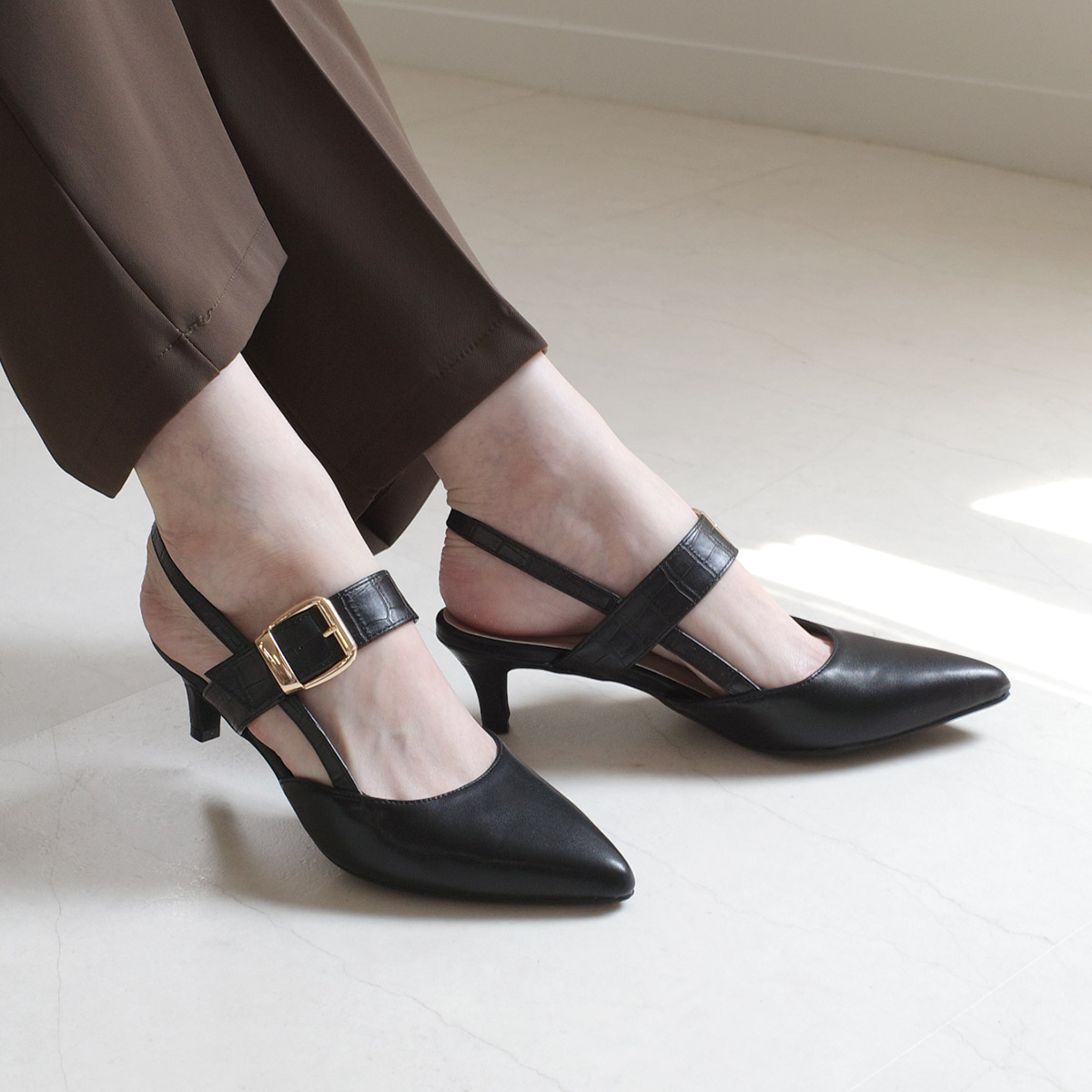 楽天市場】サイズ交換無料☆ミュール ポインテッドトゥ クロコ