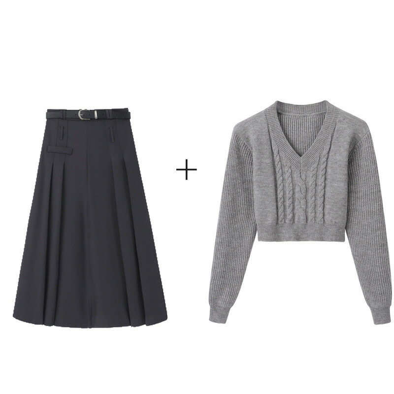 楽天市場】着回し力が高い上下セット！ニットトップス＋ロングスカート