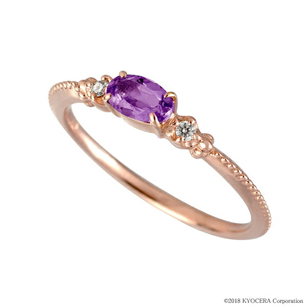 楽天市場】アメジスト リング 指輪 K18ピンクゴールド オーバル 3mm
