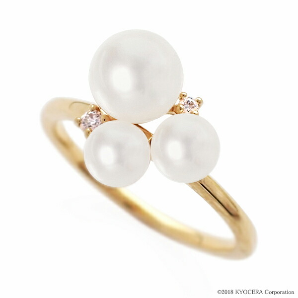 楽天市場】真珠 パール リング 指輪 K18イエローゴールド アコヤ真珠 3