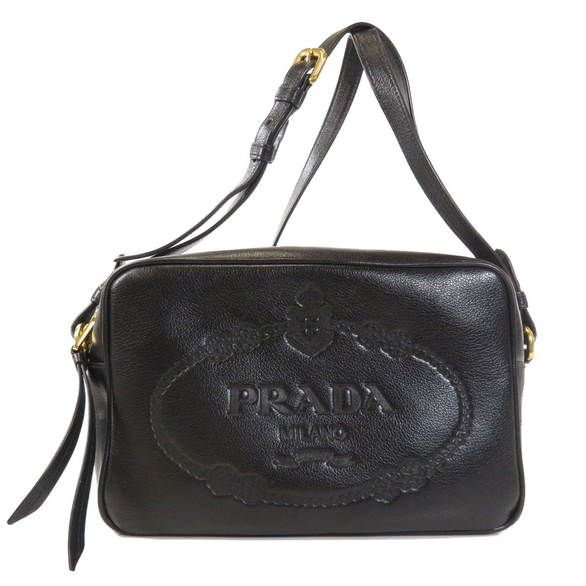 楽天市場】プラダ 1BH089 ロゴ 型押し ショルダーバッグ カーフ
