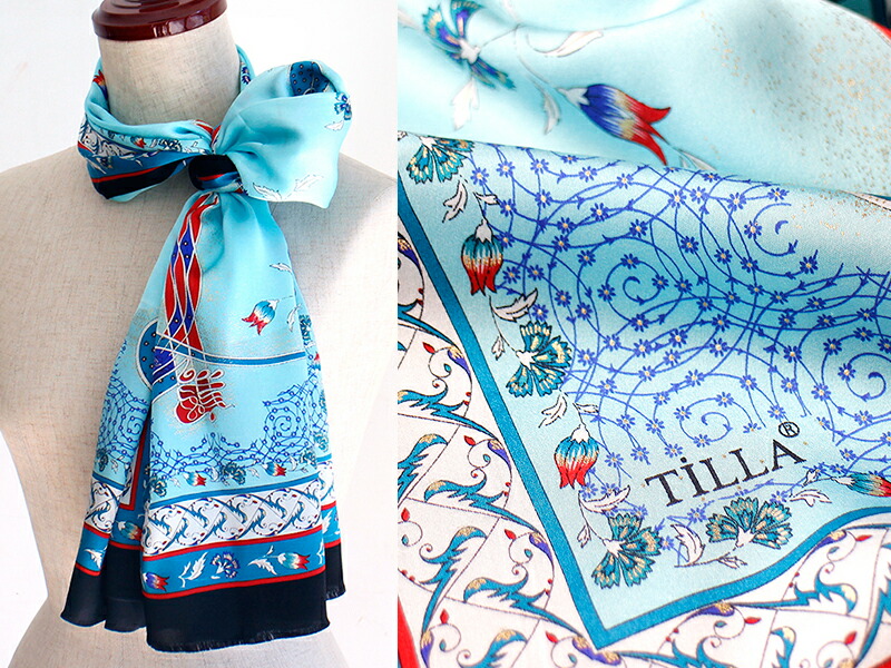 楽天市場】シルクスカーフロング・トルコ伝統デザイントゥーラ