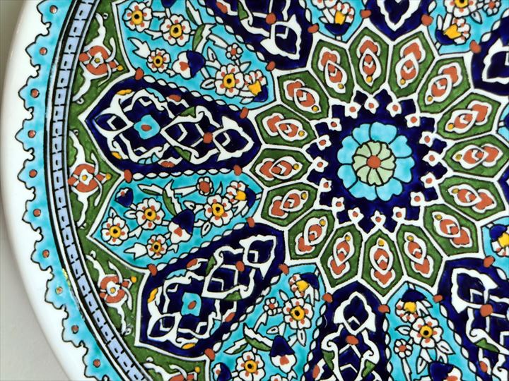 楽天市場】トルコ陶器 プレート 飾り皿 直径30cm キュタフヤ