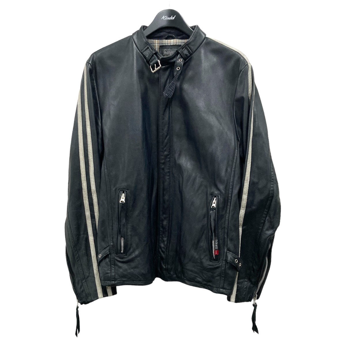 schott シングル ライダースジャケット クラシックレーサー L 牛革 黒