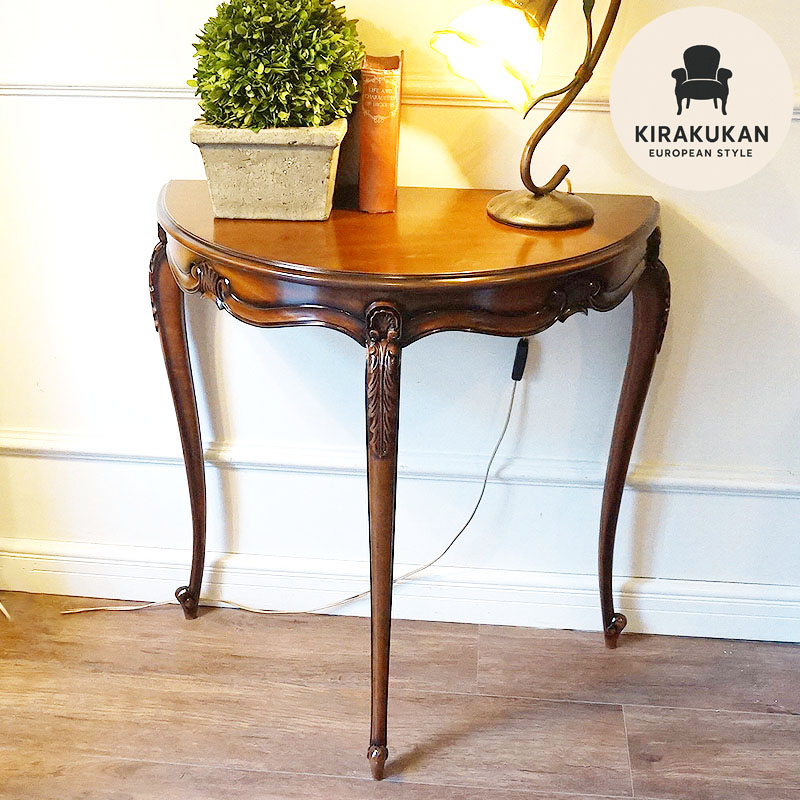 楽天市場】コンソールテーブル アンティーク 半円 M スリム 玄関