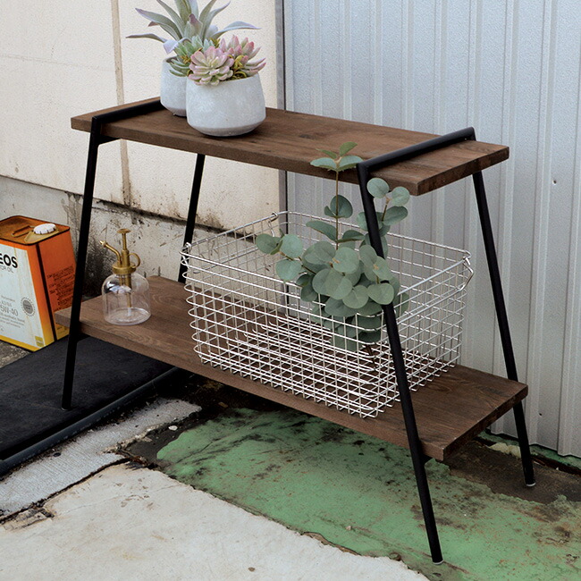 楽天市場】【特典あり】アイアンレッグラック 2段[2段ラック フラワー