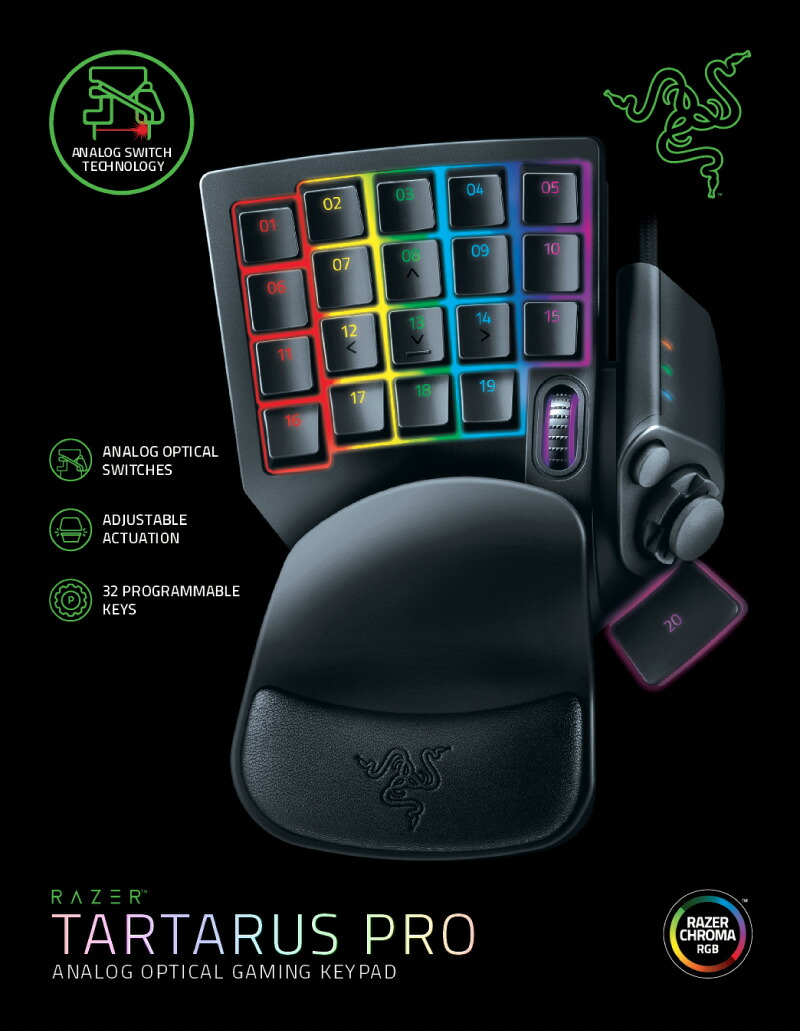 楽天市場】Razer Tartarus Pro アナログオプティカルスイッチ 左手用
