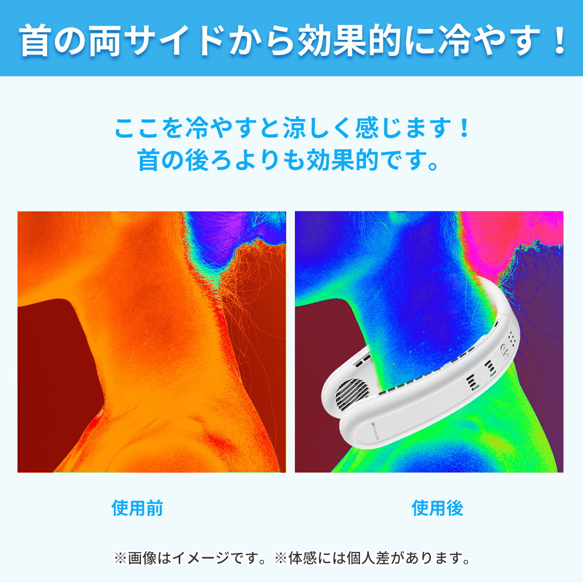 楽天市場】最新モデル 首掛け扇風機 ネッククーラー 冷却プレート 2枚
