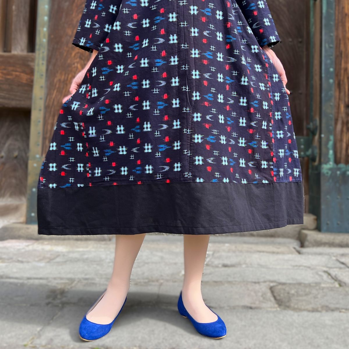 楽天市場】【古布リメイクAラインワンピース】当店オリジナルロング