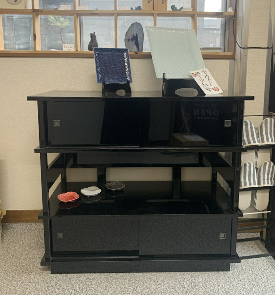 楽天市場】輪島塗 水屋箪笥 横91cm×奥行38cm×高さ約78.5cm 収納棚