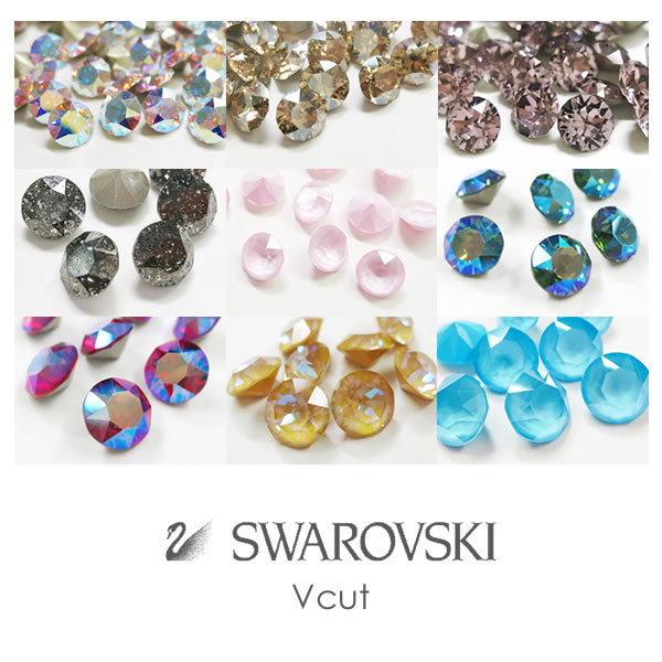 楽天市場】チャトン スワロフスキー vカット 特殊加工カラー 埋め込み
