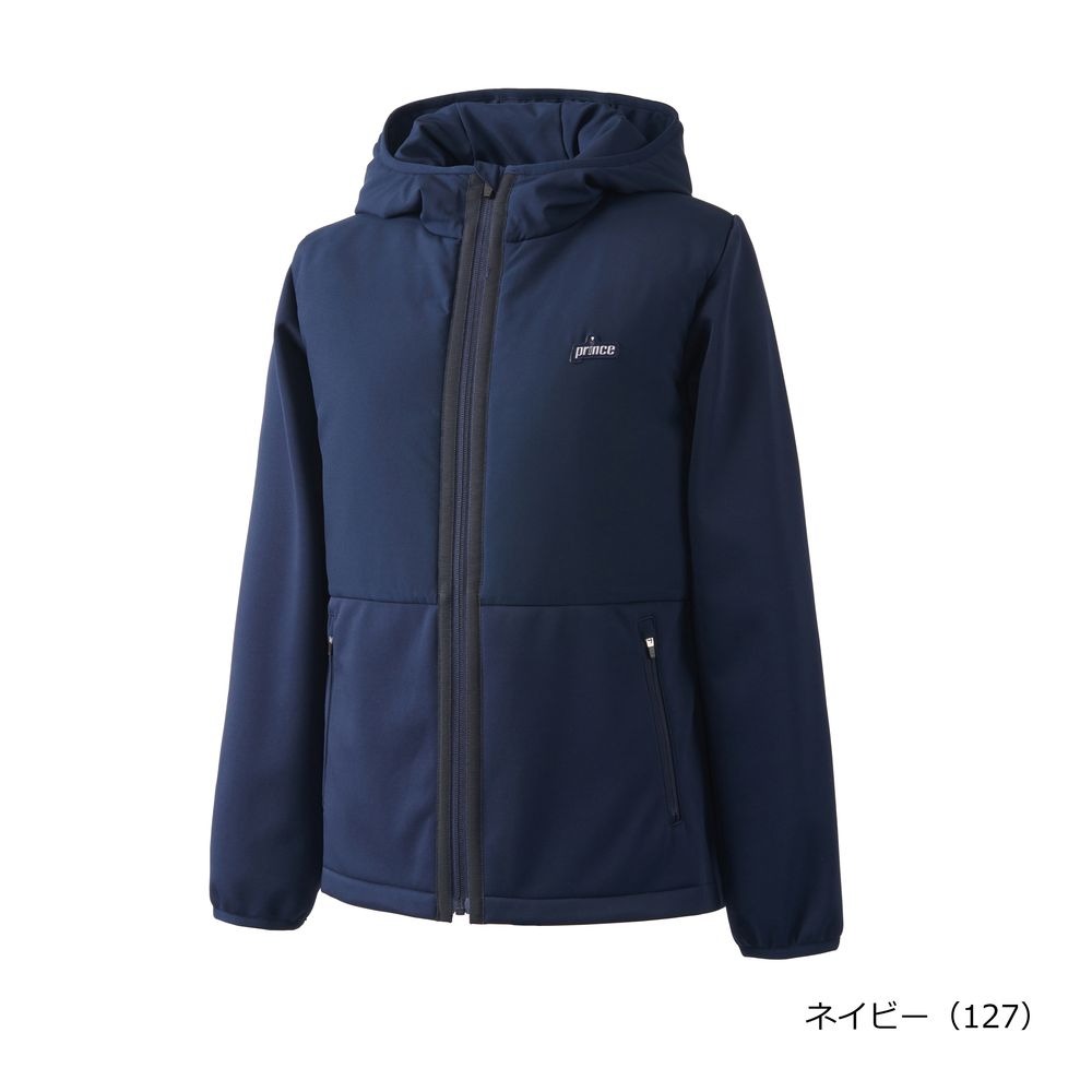 冬 新品 L プリンス Prince 黒 テニスウェア 中綿 保温 防風 UV 冬