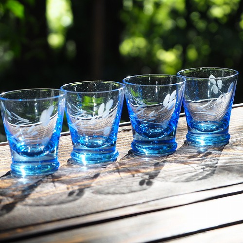 楽天市場】ショットグラス 切子 ブルー 7個セット 0311昭和 レトロ