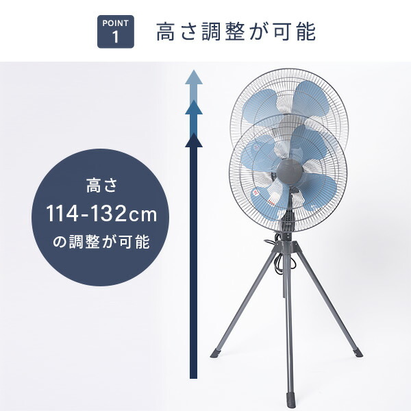 楽天市場】工場扇 工業扇風機 スタンド式 45cm 大風量 TSE-45P
