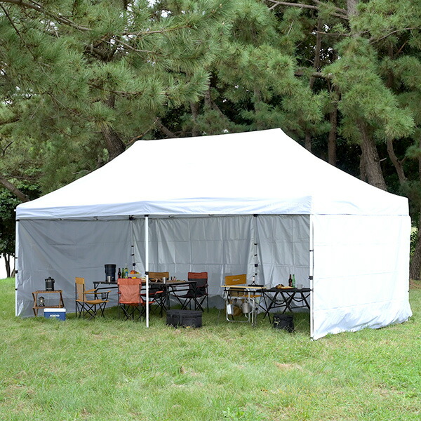 楽天市場】サイドシート4枚付き ワンタッチタープテント 3m×6m 特大 大