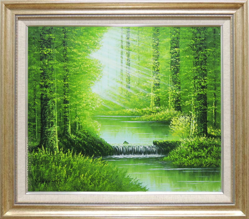 6036）上野文瑚 油彩？日本画？ 新緑の頃 6036）上野文瑚 油彩？日本画