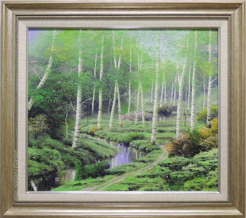 楽天市場】絵画 油絵 白樺林 （早瀬遼） 送料無料 【肉筆】【油絵