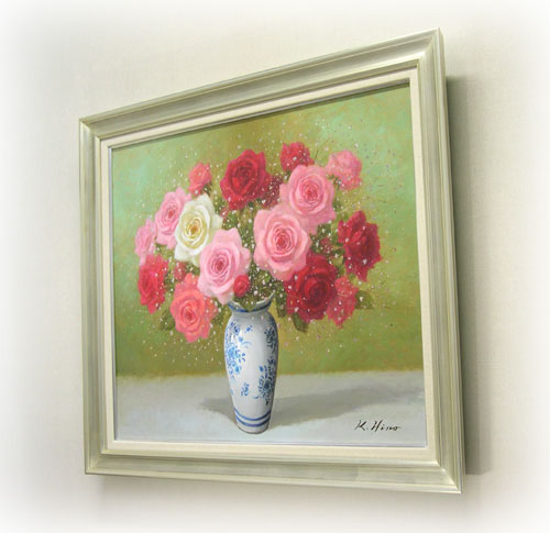 楽天市場】絵画 油絵 ばら F20号 （日野皖） 送料無料 【肉筆】【油絵