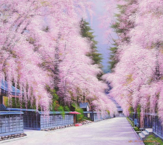楽天市場】絵画 油絵 角館の桜 F30号 （木村由記夫） 送料無料 【肉筆