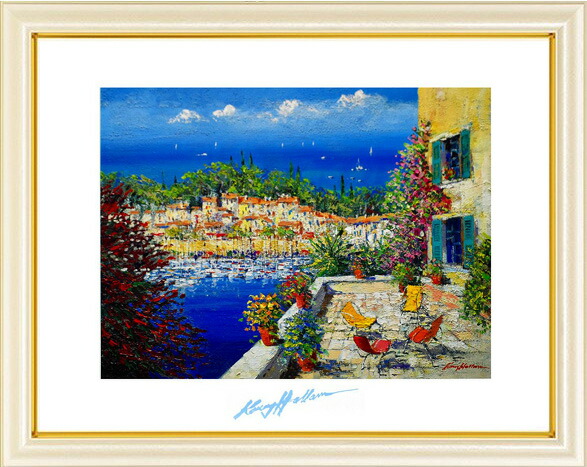 楽天市場】絵画 ケリーハラム・コートダジュールの漁村 風景画