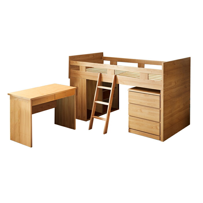 楽天市場】ベッド ロフト ベッド システム ベッド デスク チェスト