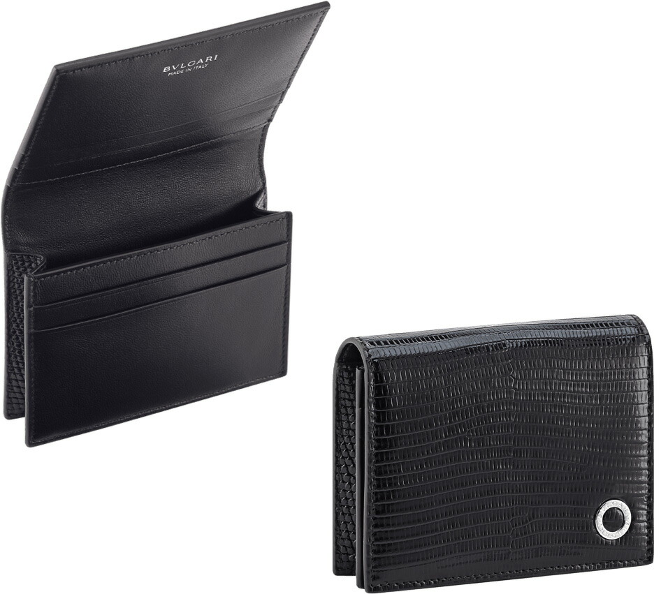 極美✨ブルガリ ケース サークルロゴ グレインレザー ブラック 極美