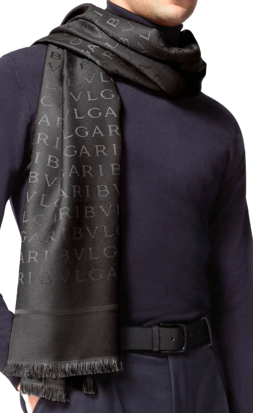 楽天市場】BVLGARI ブルガリ レッテレマキシロゴマフラーメンズ