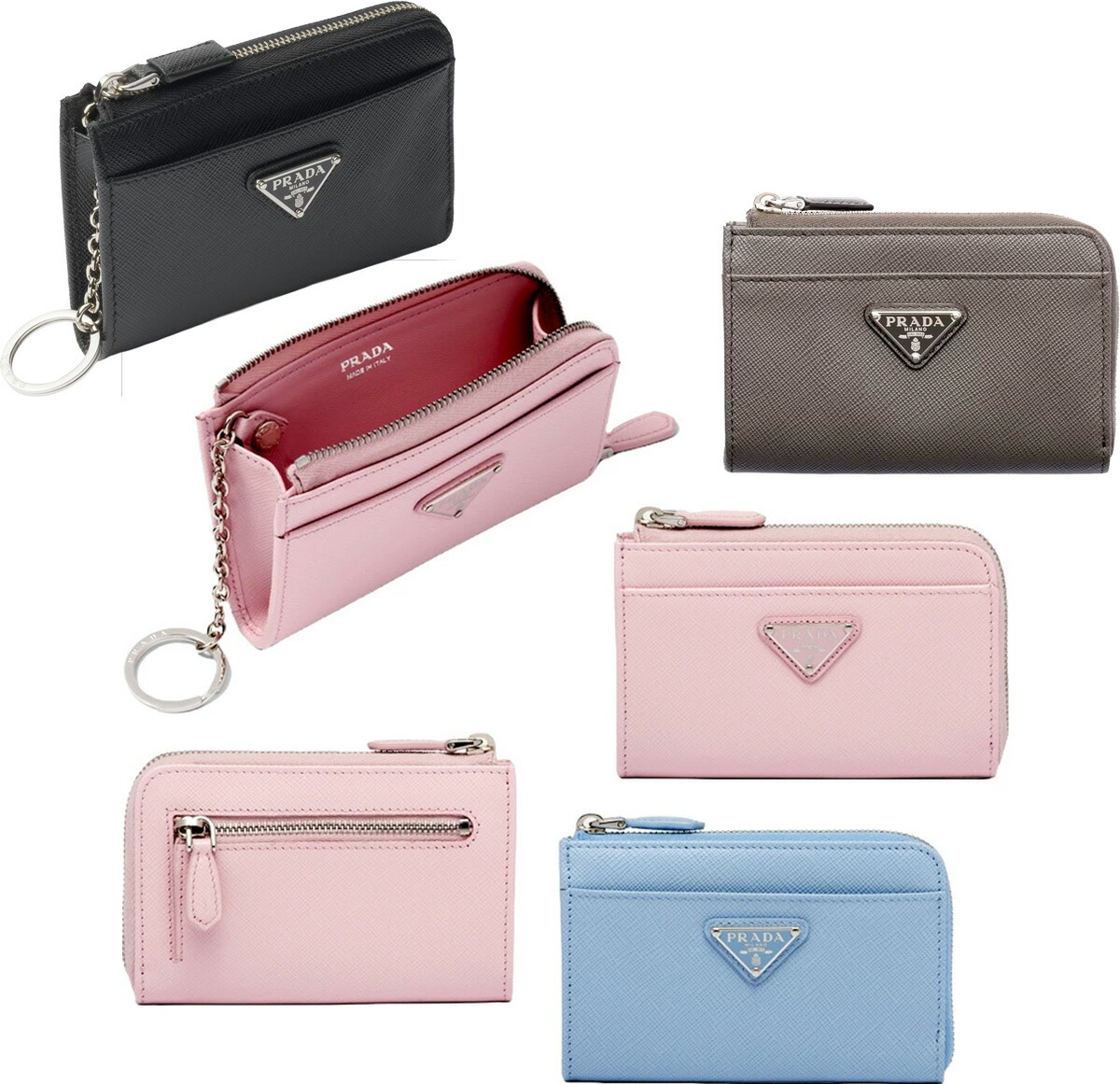 楽天市場】PRADA プラダ レディースキーリング付きL字ファスナーコイン