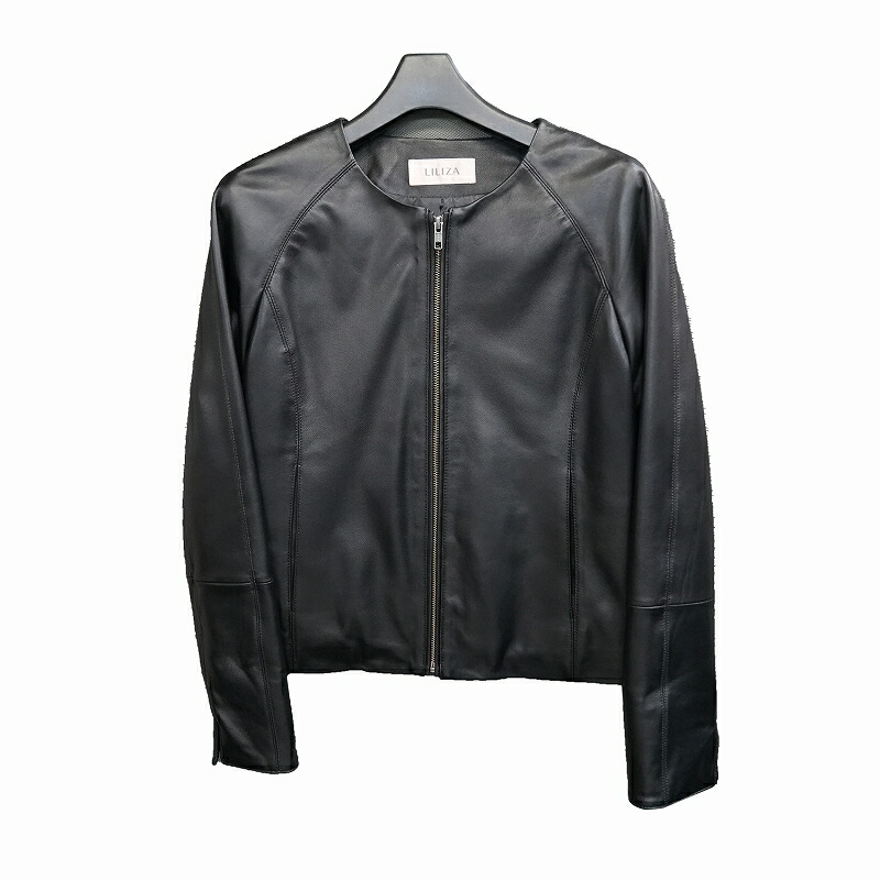 楽天市場】レディース ラム革 ノーカラー レザージャケット S/M/L/LL