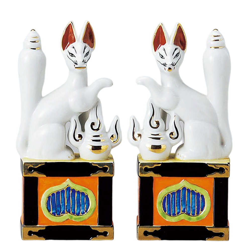 楽天市場】神棚・神具 『稲荷きつね 陶器製 6寸 1対（2個）入り