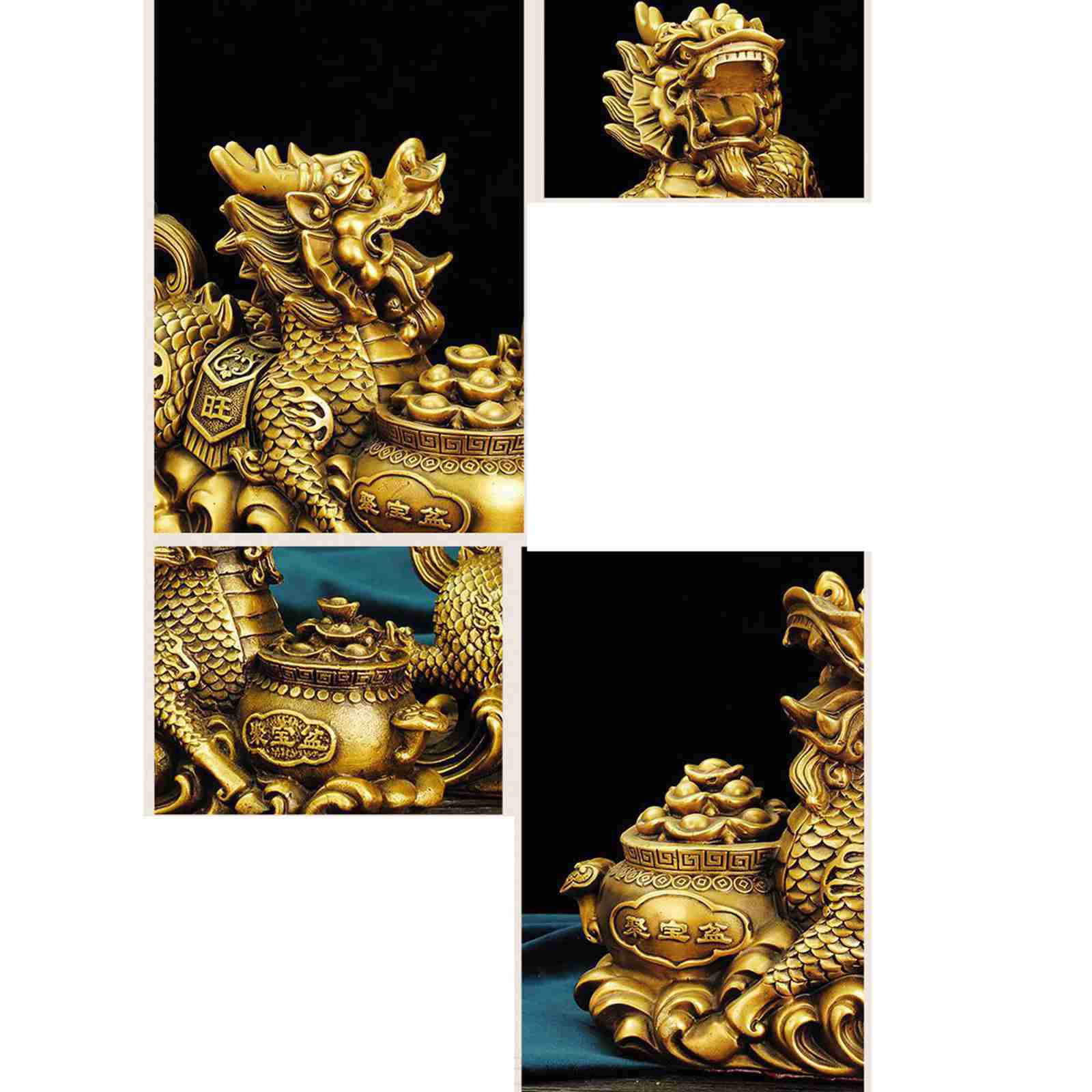 楽天市場】置物 キリン 麒麟 招財 一対 銅製 インテリア 聚寶盆 風水