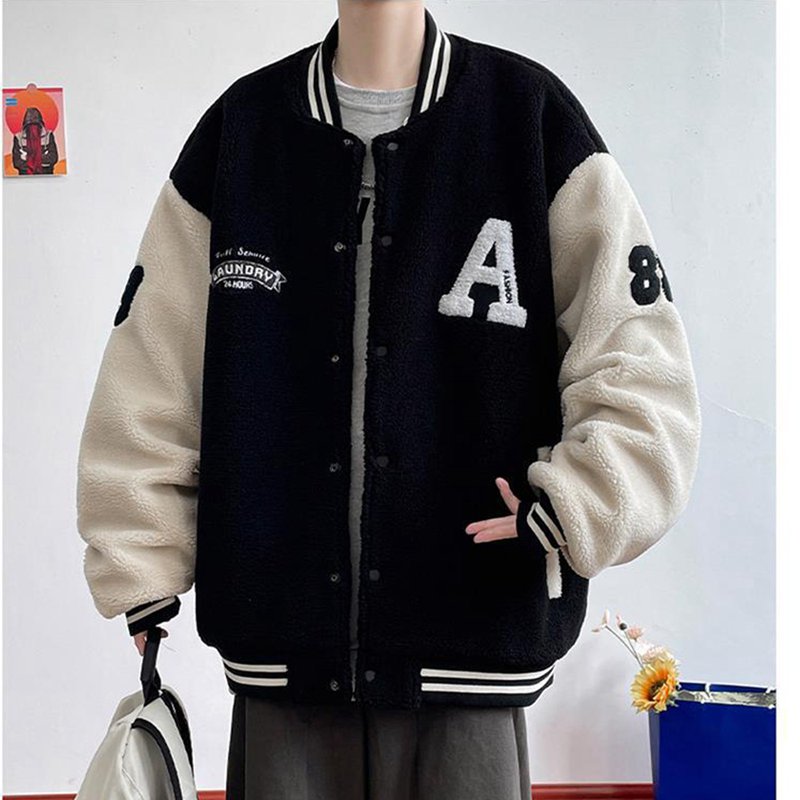 楽天市場】スタジャン ユニセックス M-5XL レター刺繍 ボアジャケット