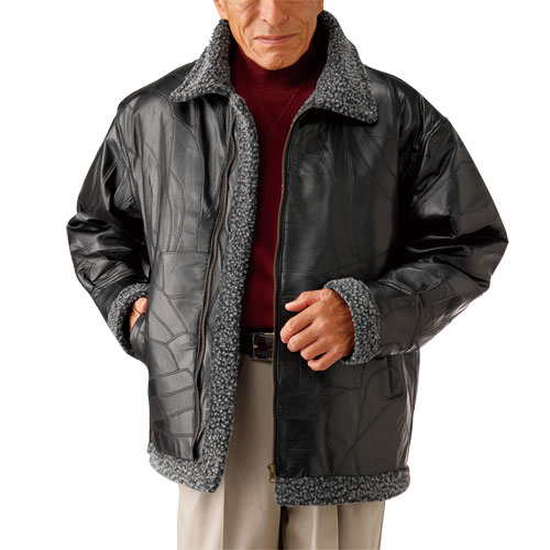 楽天市場】革ジャン ラム革 パッチワーク・ムートン調ボア付き