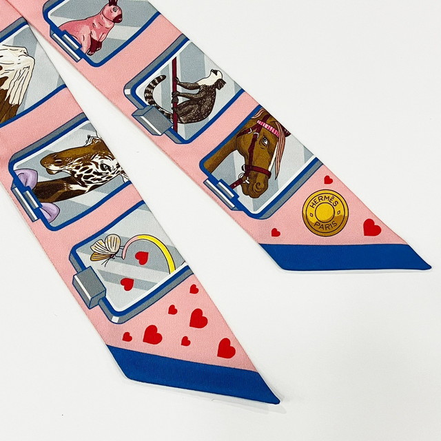 楽天市場】HERMES エルメス ツイリー エルメス・ストーリー ピンク