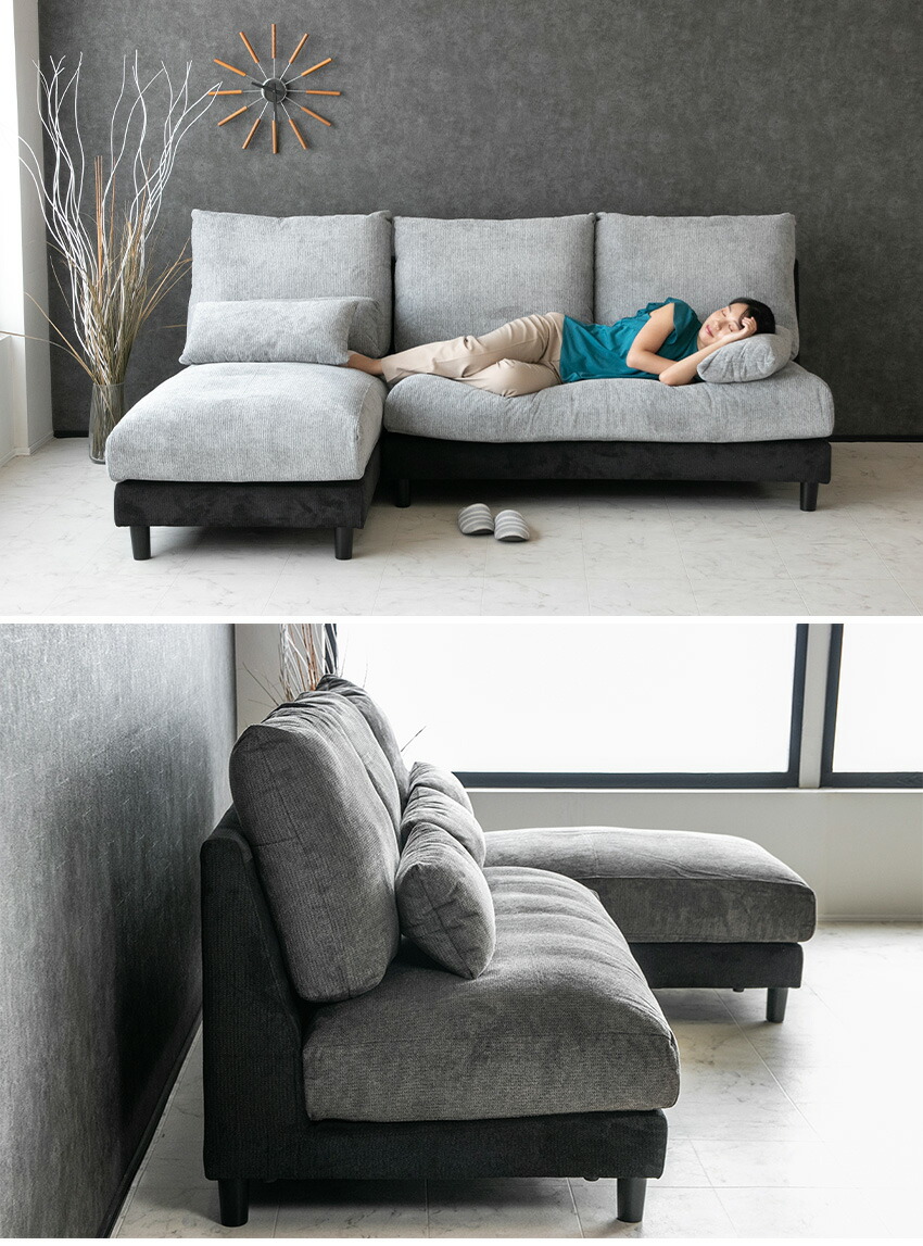 楽天市場】【送料無料】 カウチソファ ファブリック ソファ ハイバック