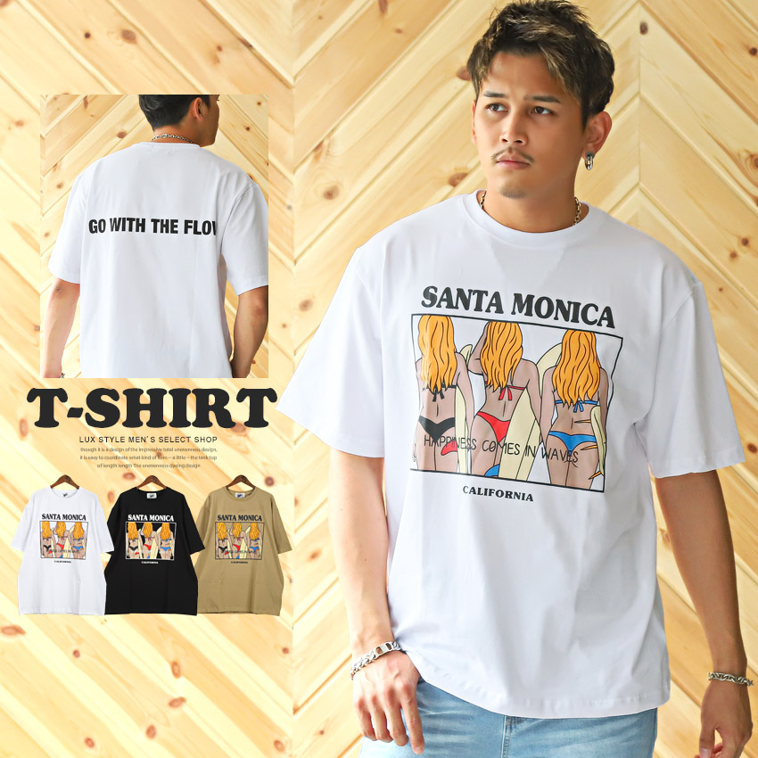 楽天市場】Tシャツ メンズ 半袖 サーフガール イラスト プリント