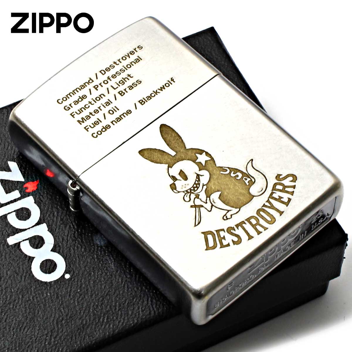 楽天市場】Zippo ジッポライター ブラックウルフ オールド仕上げ